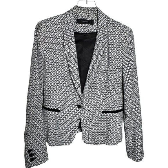 Kookai Womens Black & White Geo Print womens blazer jacket size 40 US size 8 - Picture 1 of 9